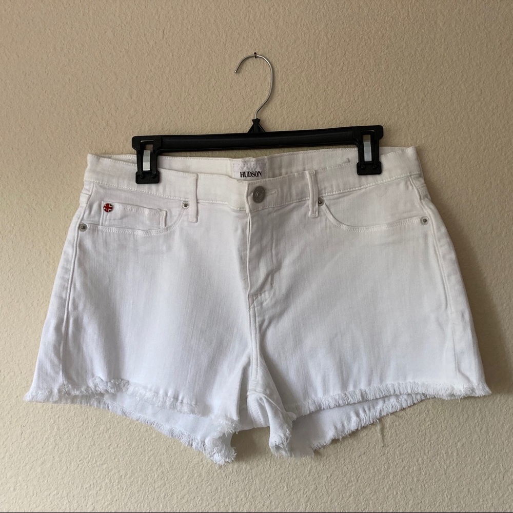 Hudson Amber white fray hem shorts 31